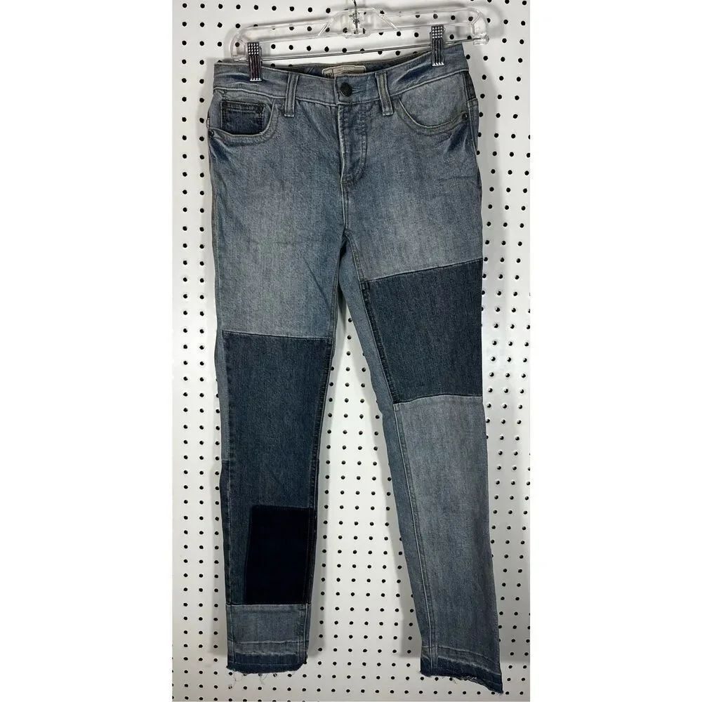 Free People patchwork skinny jeans size 25